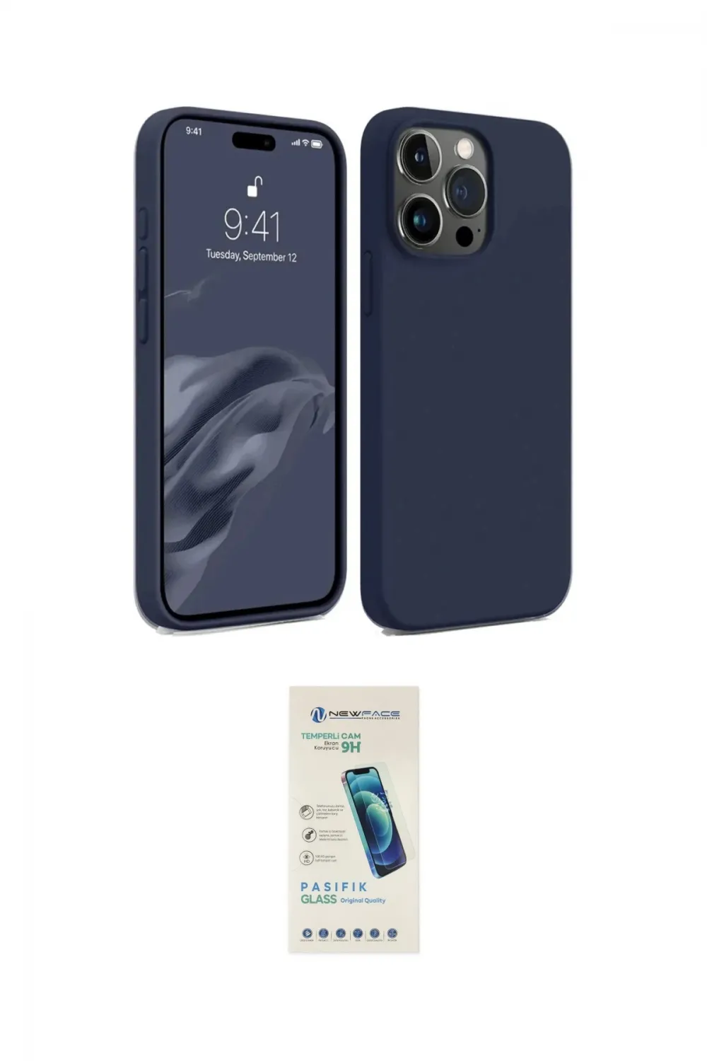 ieg™ iPhone 15 Pro Kılıf Kozmos Yansıma Özel Seri - Şeffaf Pasifik Cam Ekran Koruyucu