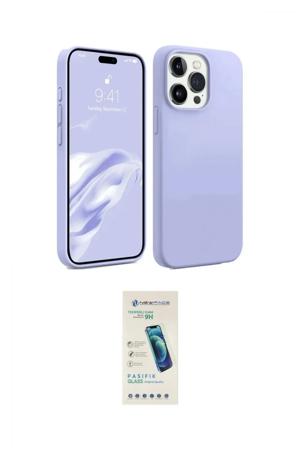 ieg™ iPhone 15 Pro Kılıf Kozmos Yansıma Özel Seri - Şeffaf Pasifik Cam Ekran Koruyucu