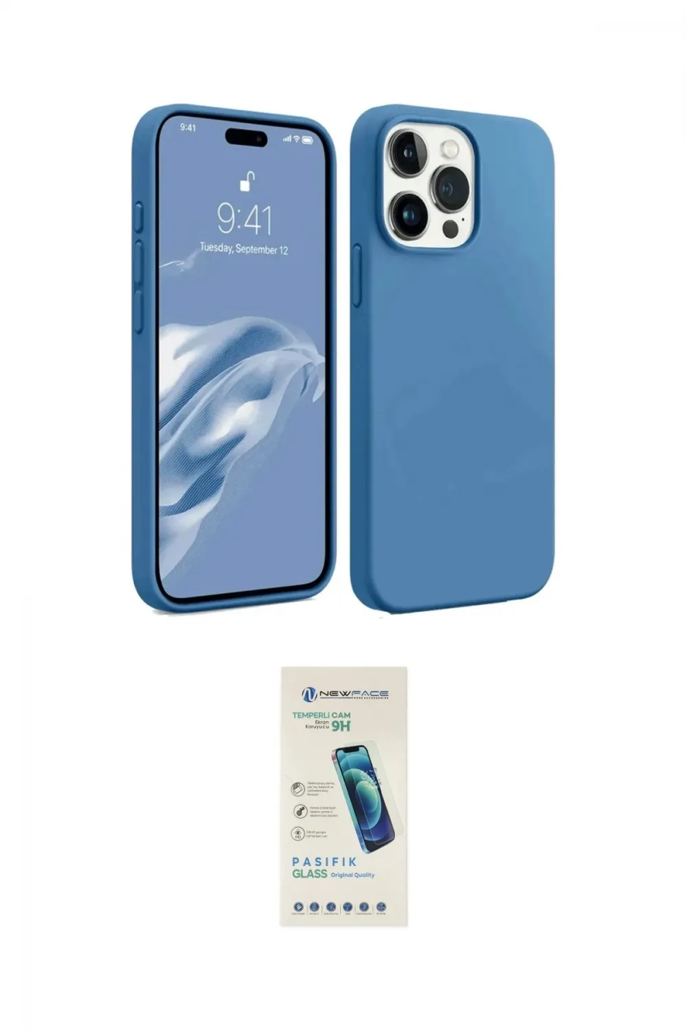 ieg™ iPhone 15 Pro Kılıf Kozmos Yansıma Özel Seri - Şeffaf Pasifik Cam Ekran Koruyucu
