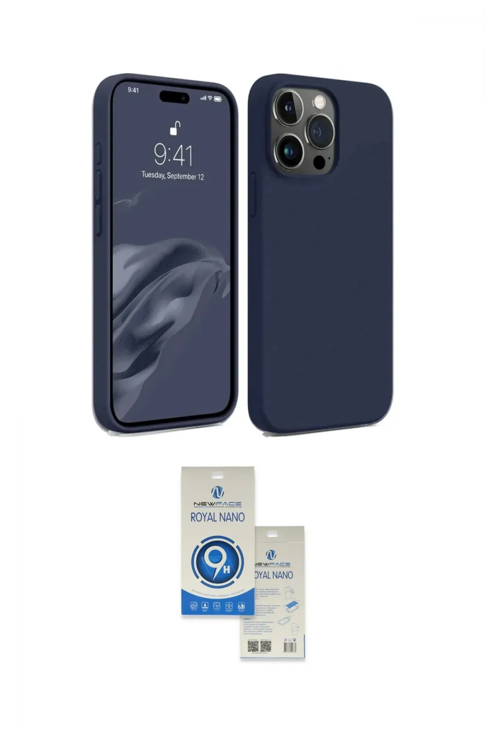 ieg™ iPhone 15 Pro Kılıf Kozmos Yansıma Özel Seri - Şeffaf Royal Nano Ekran Koruyucu