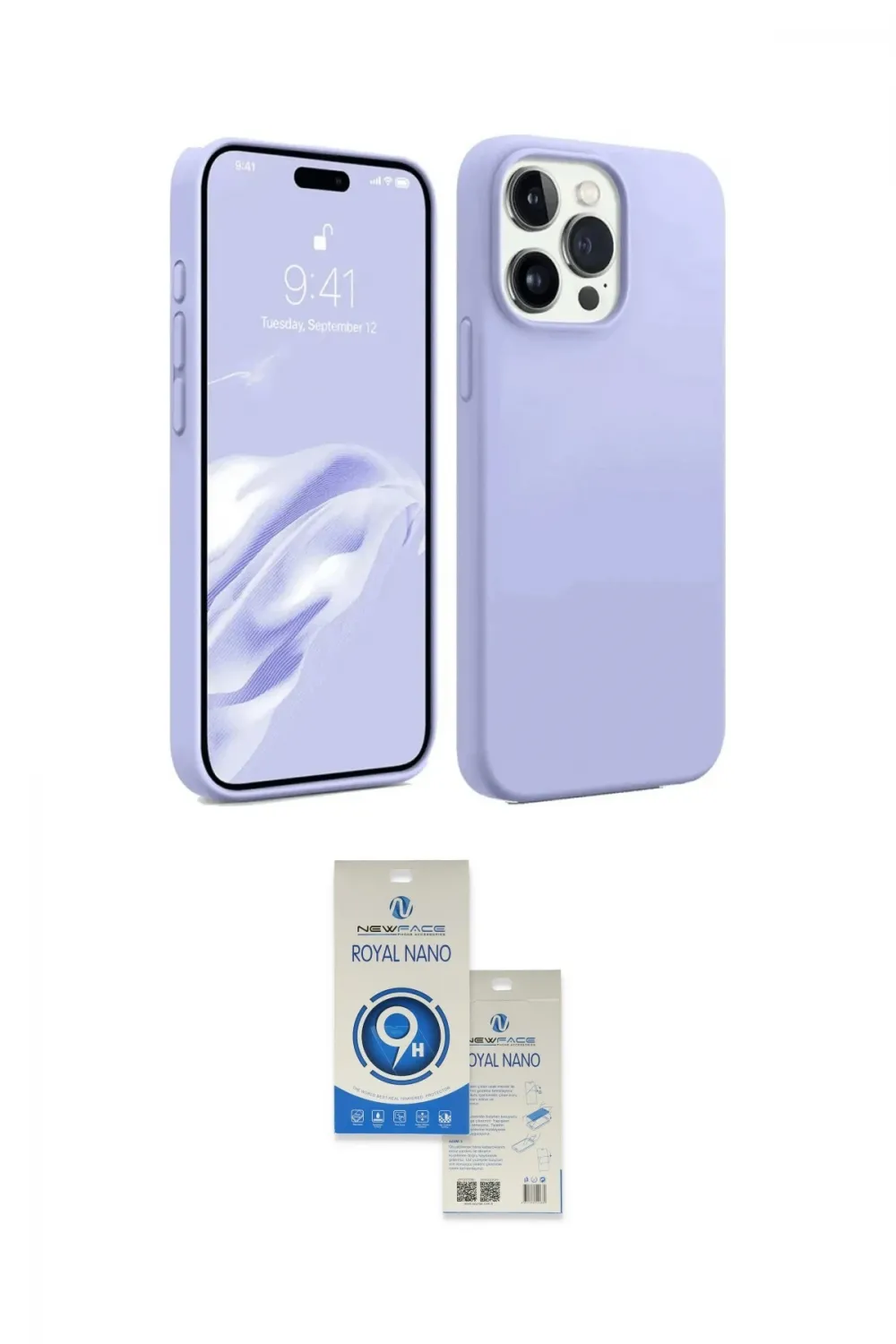 ieg™ iPhone 15 Pro Kılıf Kozmos Yansıma Özel Seri - Şeffaf Royal Nano Ekran Koruyucu