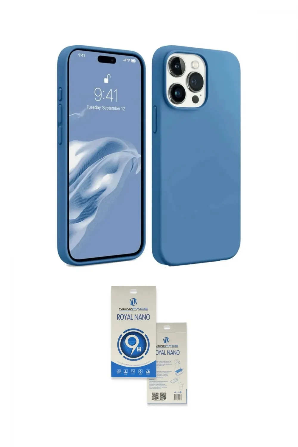ieg™ iPhone 15 Pro Kılıf Kozmos Yansıma Özel Seri - Şeffaf Royal Nano Ekran Koruyucu