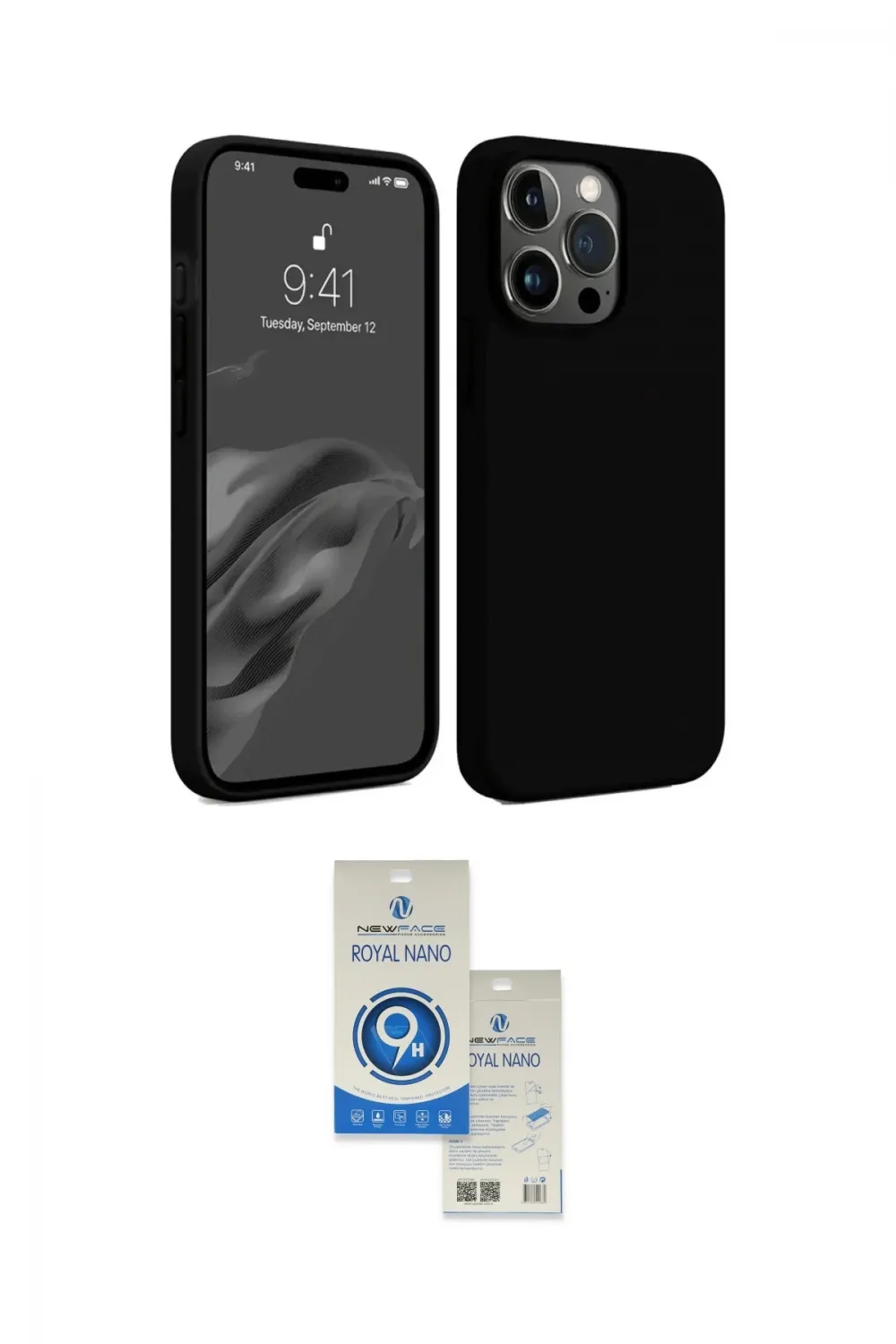 ieg™ iPhone 15 Pro Kılıf Kozmos Yansıma Özel Seri - Şeffaf Royal Nano Ekran Koruyucu