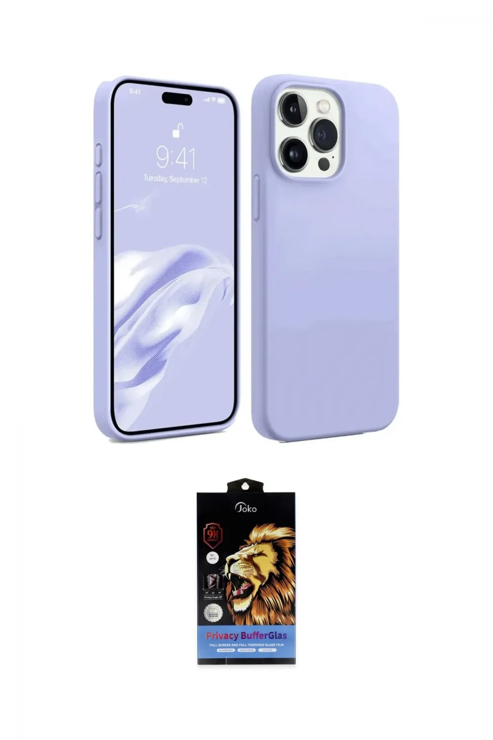 ieg™ iPhone 15 Pro Kılıf Kozmos Yansıma Özel Seri - Siyah Buffer Hayalet Cam Ekran Koruyucu