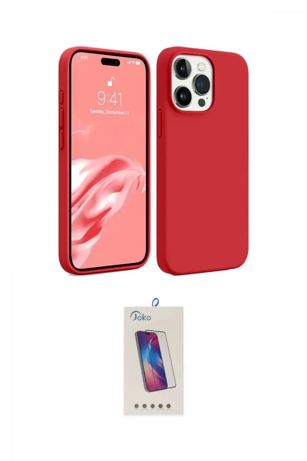ieg™ iPhone 15 Pro Kılıf Kozmos Yansıma Özel Seri - Siyah Joko 5D Cam