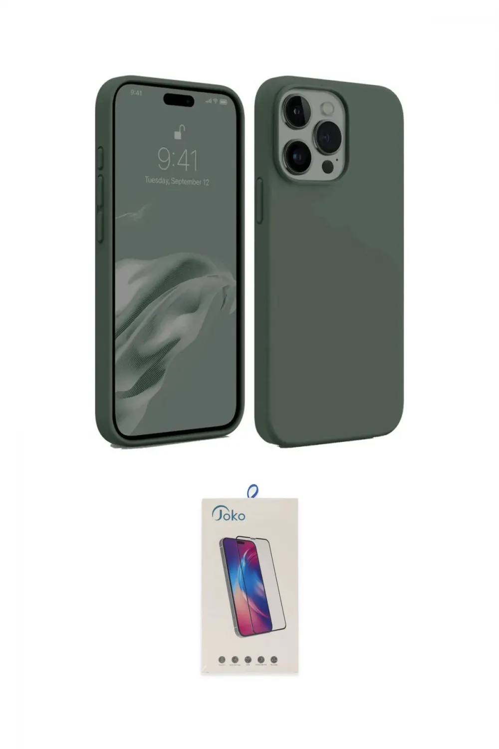 ieg™ iPhone 15 Pro Kılıf Kozmos Yansıma Özel Seri - Siyah Joko 5D Cam