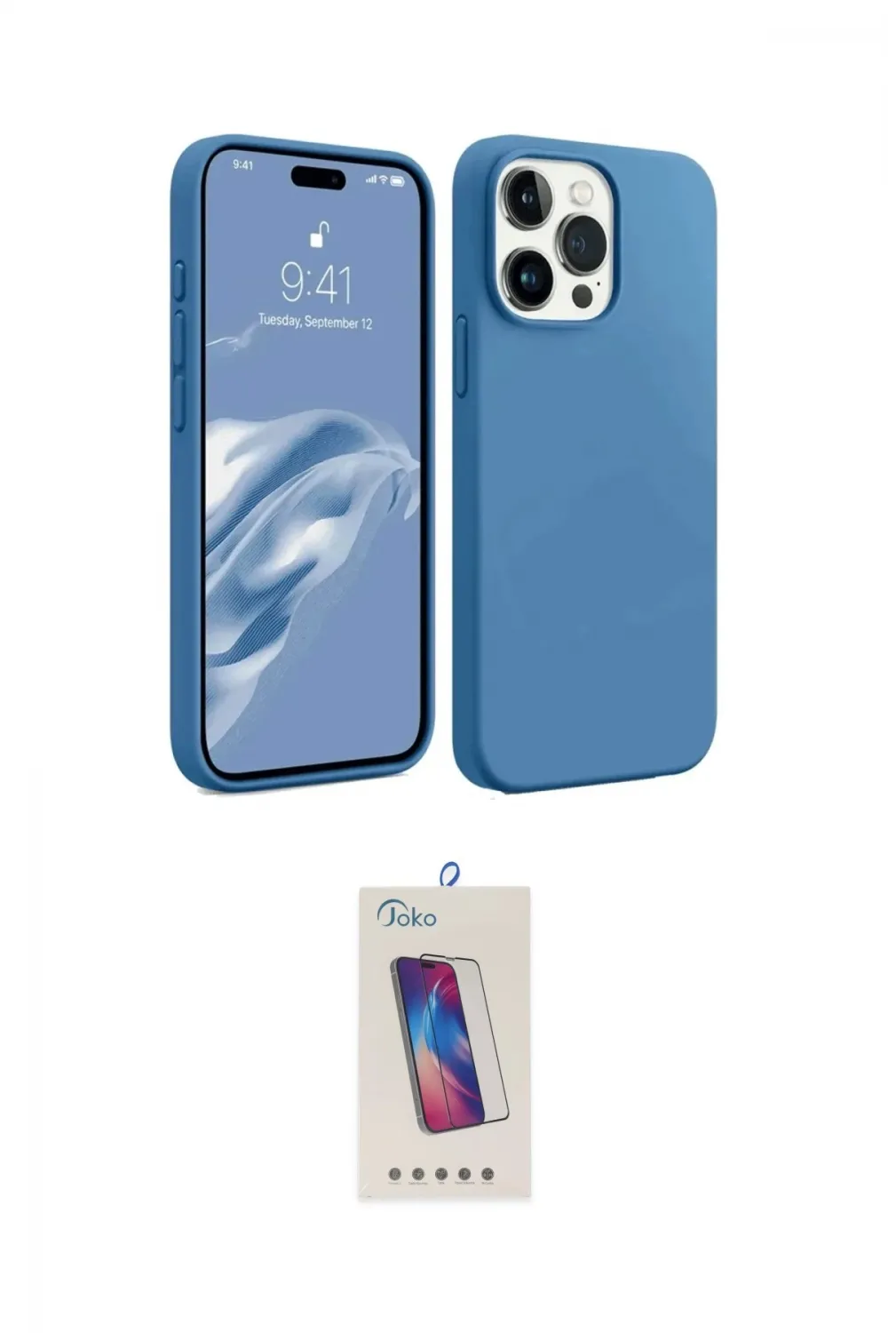 ieg™ iPhone 15 Pro Kılıf Kozmos Yansıma Özel Seri - Siyah Joko 5D Cam