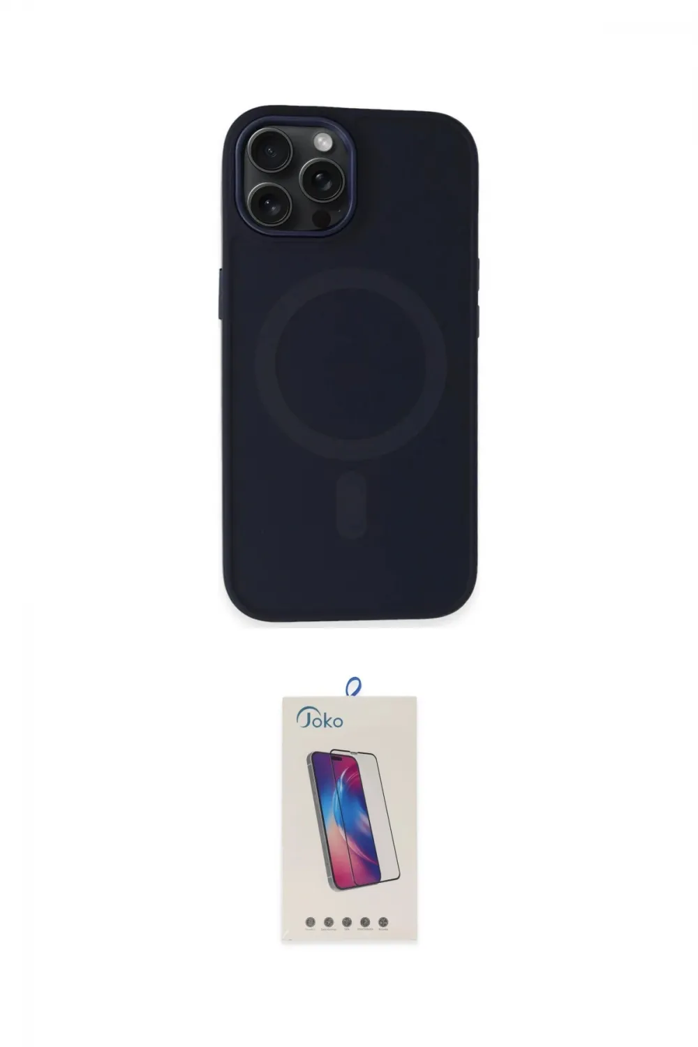 ieg™ iPhone 15 Pro Kılıf Kutup Serisi - Siyah Joko 5D Cam
