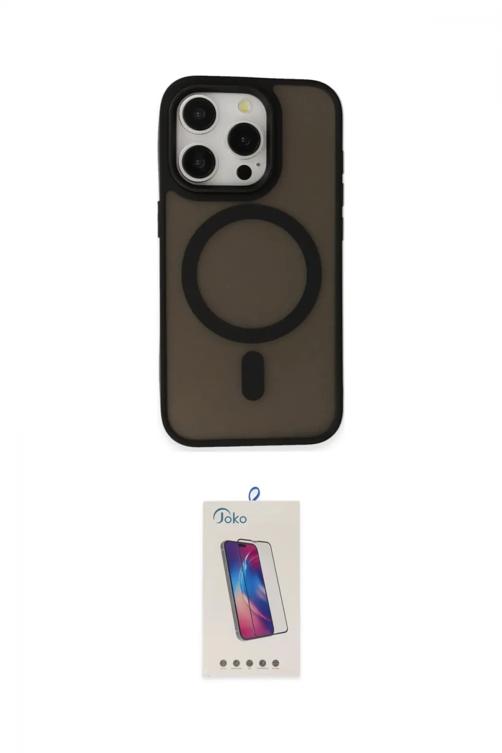 ieg™ iPhone 15 Pro Kılıf Kutup Serisi - Siyah Joko 5D Cam