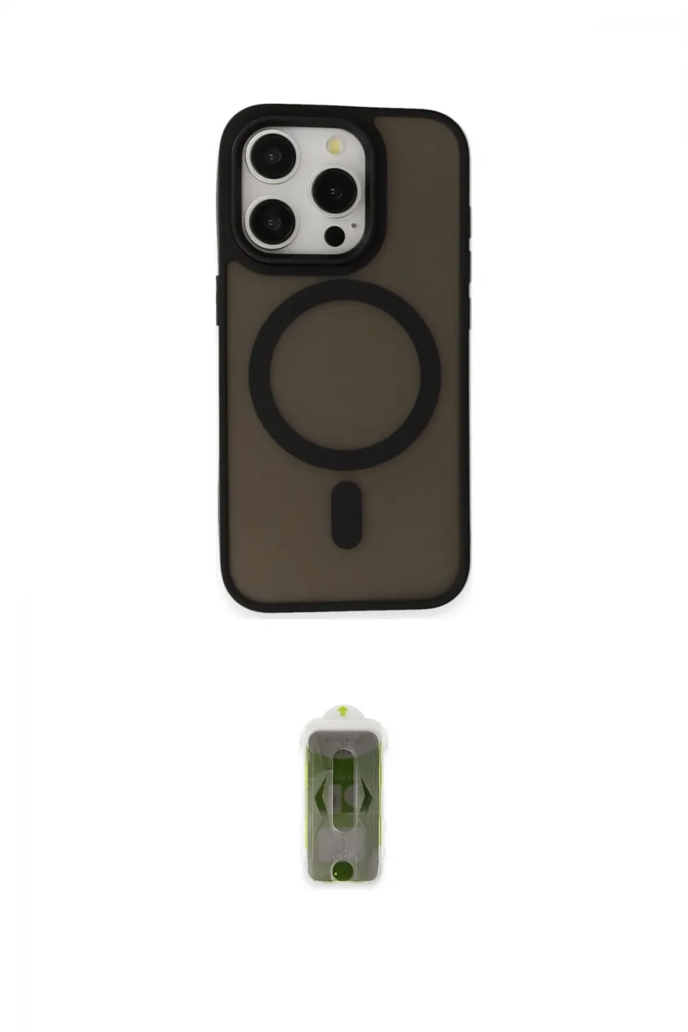 ieg™ iPhone 15 Pro Kılıf Kutup Serisi - Siyah Joko Magic 5D Hayalet Cam