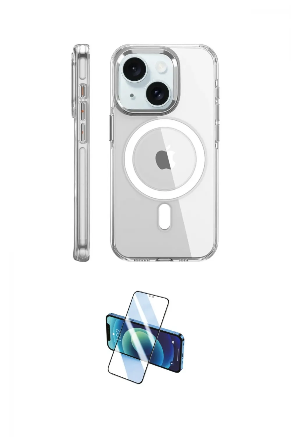 ieg™ iPhone 15 Pro Kılıf Nova Doku - Siyah 3D Antistatik Seramik Nano Ekran Koruyucu