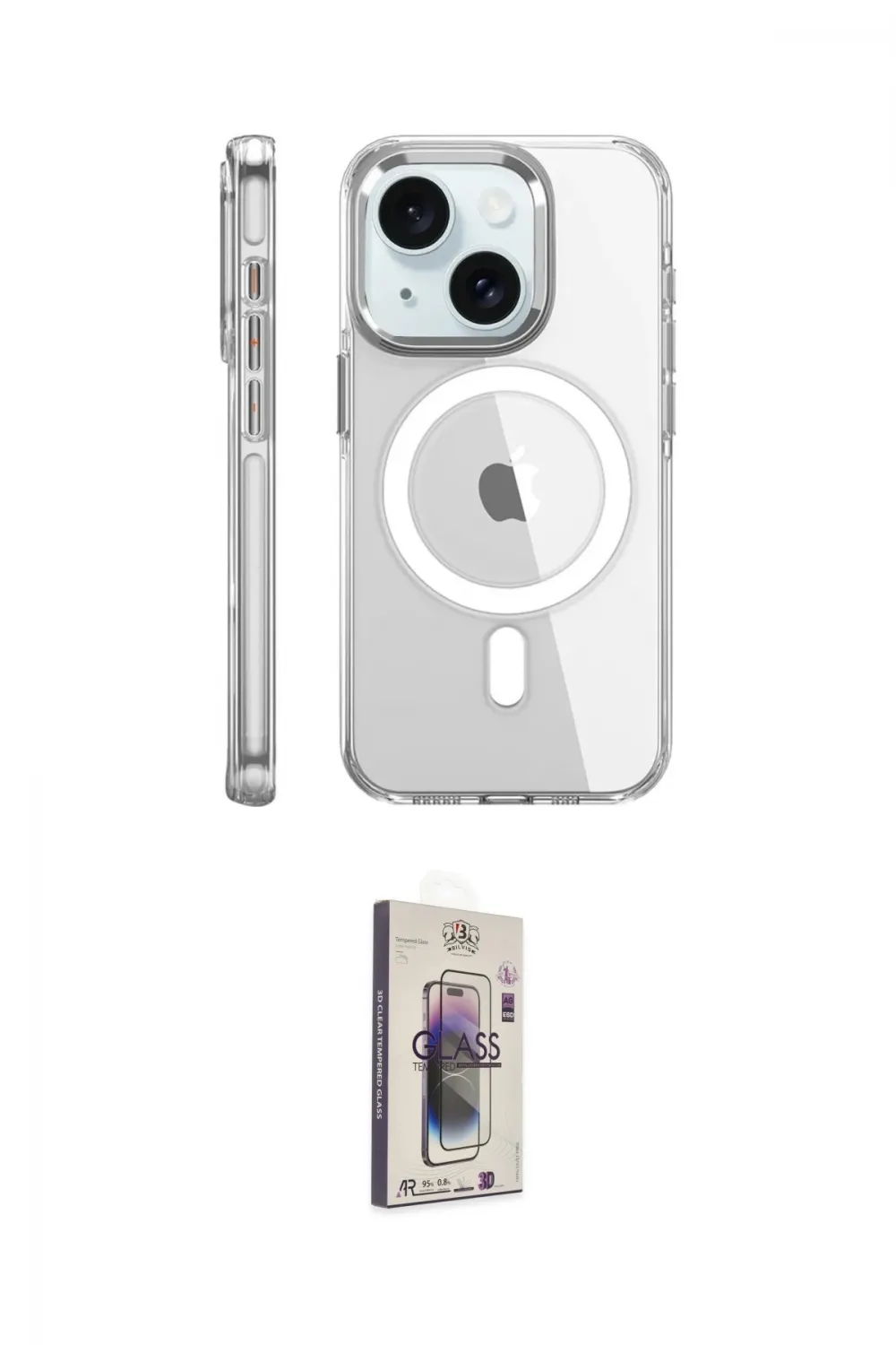 ieg™ iPhone 15 Pro Kılıf Nova Doku - Siyah Bilvis 3D Cam Ekran Koruyucu
