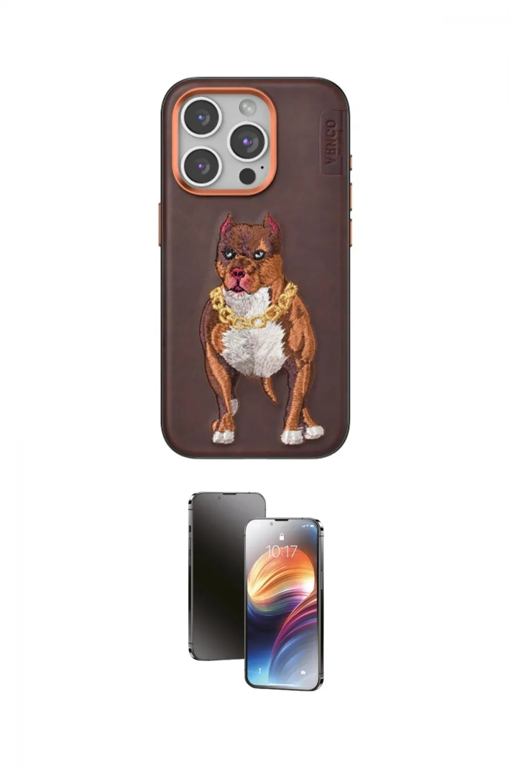 ieg™ iPhone 15 Pro Kılıf Nova Form Koleksiyonu - Siyah 3D Antistatik Mat Seramik Nano Ekran Koruyucu