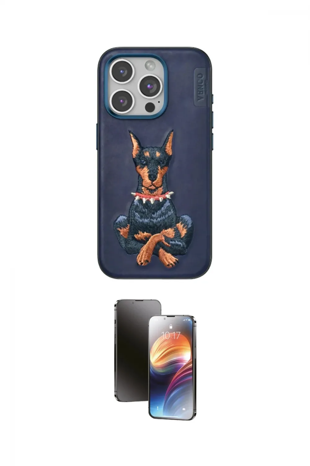ieg™ iPhone 15 Pro Kılıf Nova Form Koleksiyonu - Siyah 3D Antistatik Mat Seramik Nano Ekran Koruyucu
