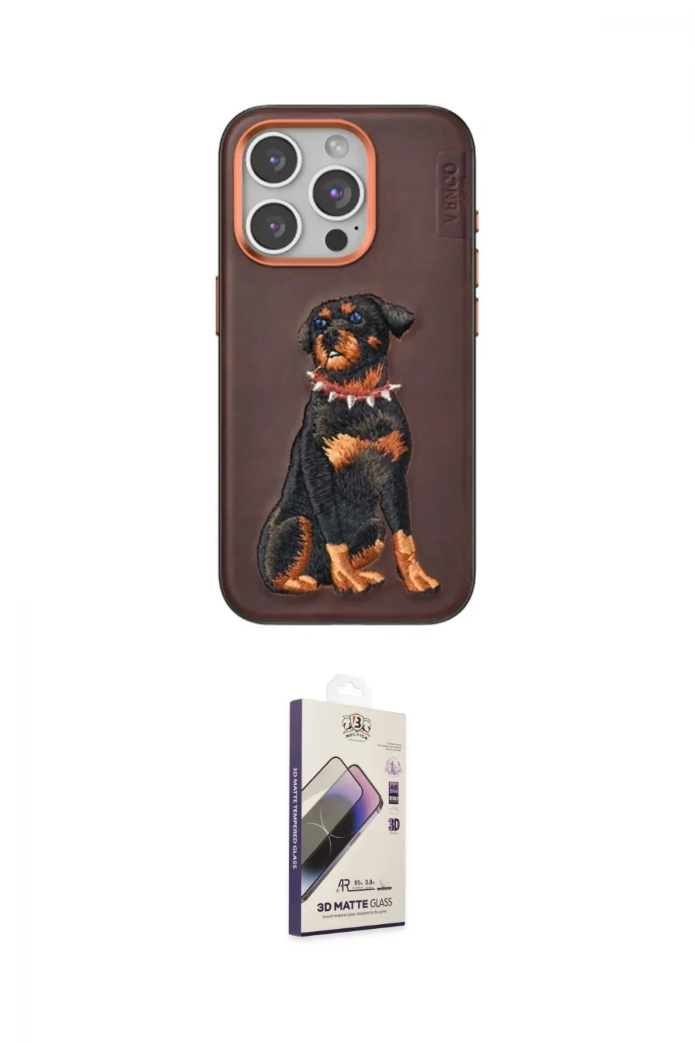 ieg™ iPhone 15 Pro Kılıf Nova Form Koleksiyonu - Siyah Bilvis 3D Mat Cam Ekran Koruyucu