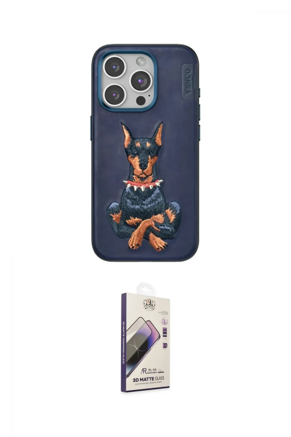 ieg™ iPhone 15 Pro Kılıf Nova Form Koleksiyonu - Siyah Bilvis 3D Mat Cam Ekran Koruyucu
