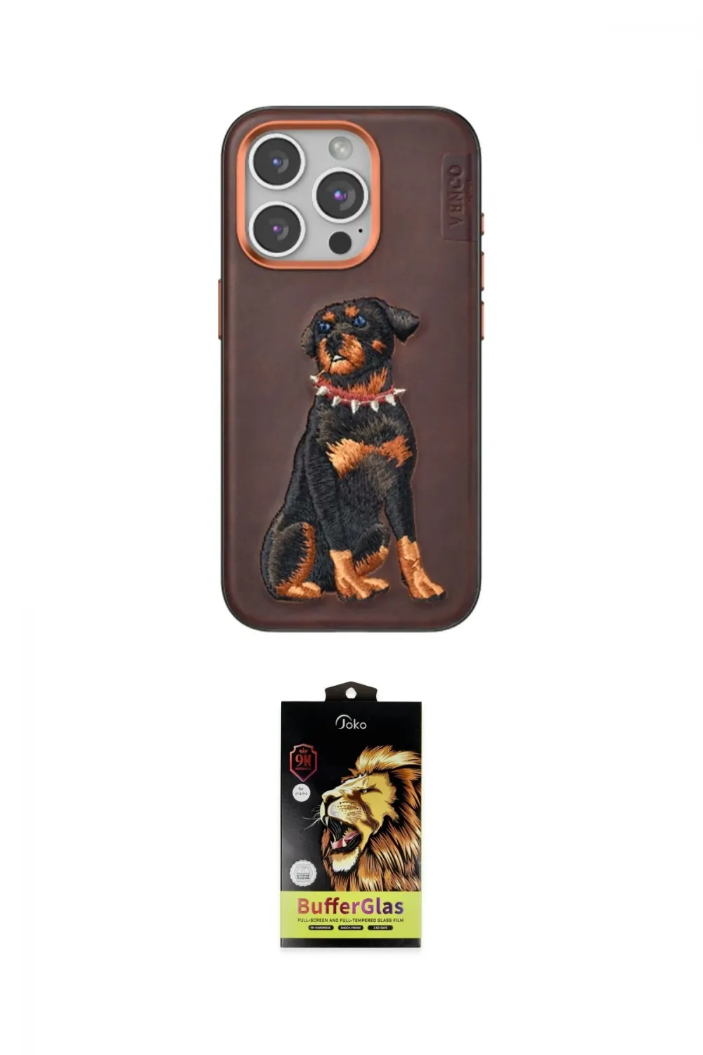 ieg™ iPhone 15 Pro Kılıf Nova Form Koleksiyonu - Siyah Buffer Cam Ekran Koruyucu