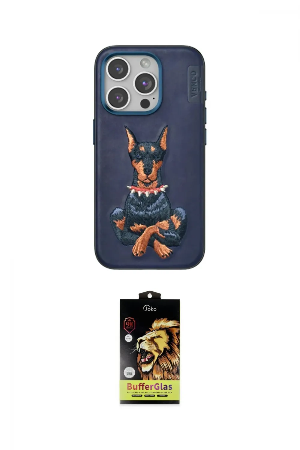 ieg™ iPhone 15 Pro Kılıf Nova Form Koleksiyonu - Siyah Buffer Cam Ekran Koruyucu