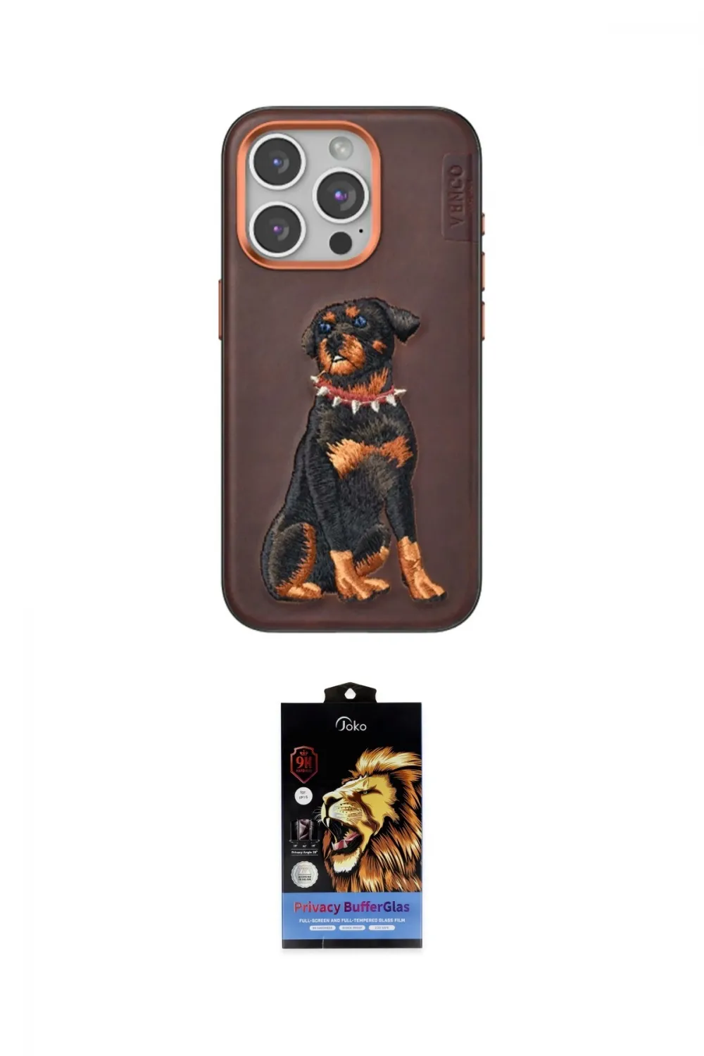 ieg™ iPhone 15 Pro Kılıf Nova Form Koleksiyonu - Siyah Buffer Hayalet Cam Ekran Koruyucu