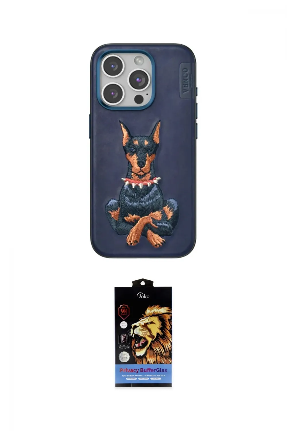 ieg™ iPhone 15 Pro Kılıf Nova Form Koleksiyonu - Siyah Buffer Hayalet Cam Ekran Koruyucu