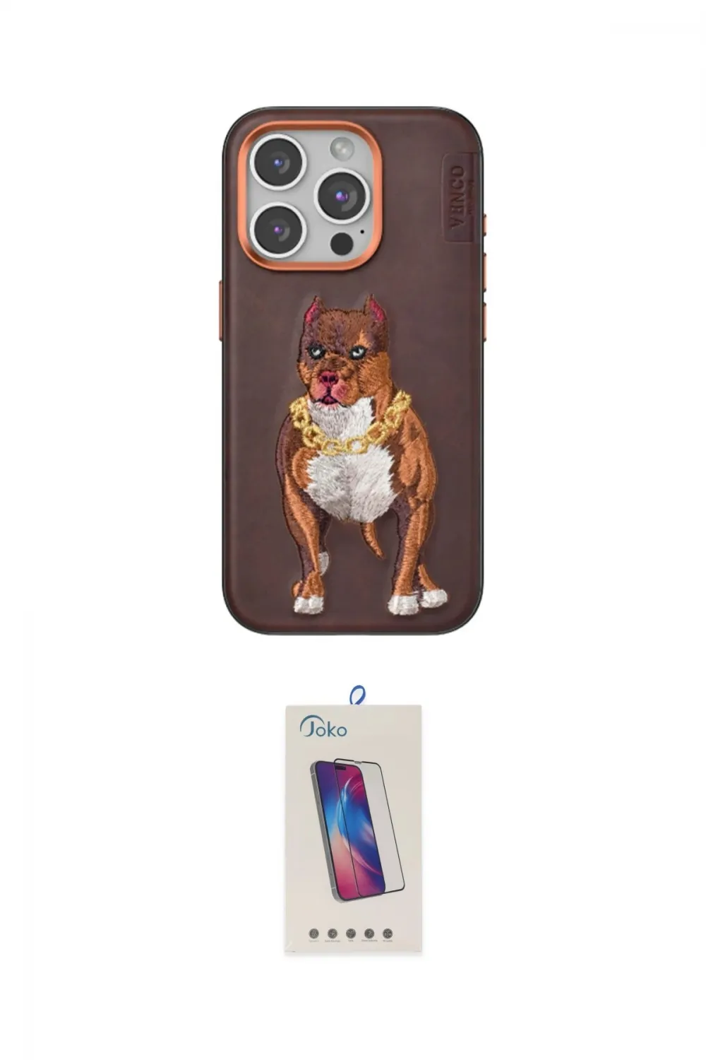 ieg™ iPhone 15 Pro Kılıf Nova Form Koleksiyonu - Siyah Joko 5D Cam