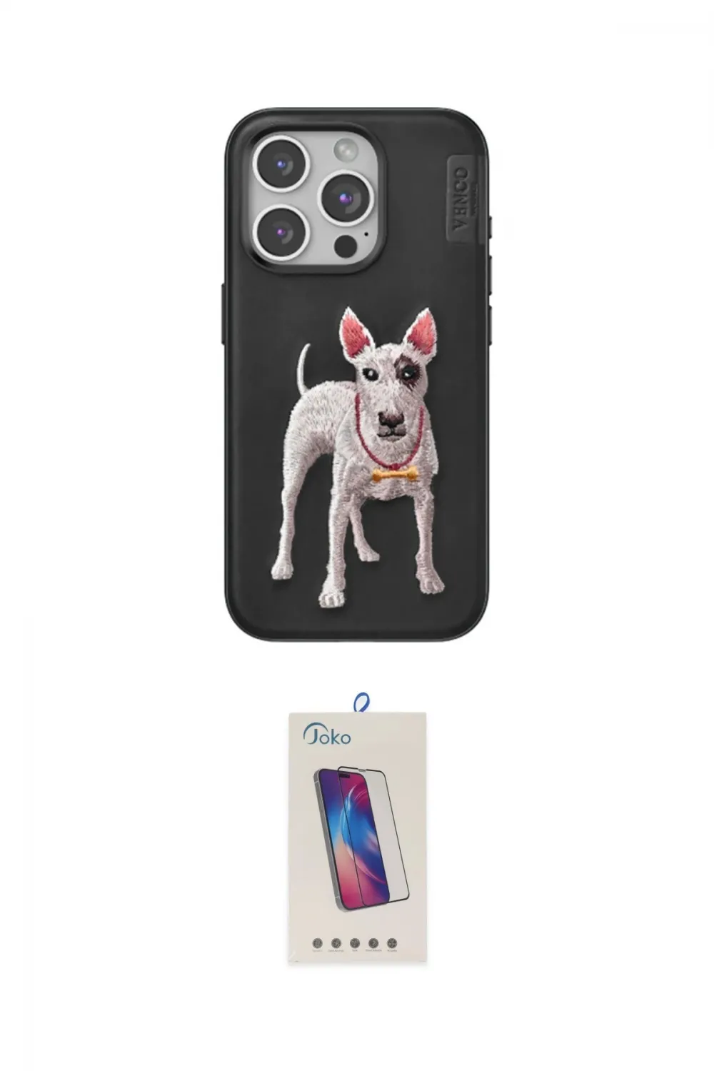 ieg™ iPhone 15 Pro Kılıf Nova Form Koleksiyonu - Siyah Joko 5D Cam