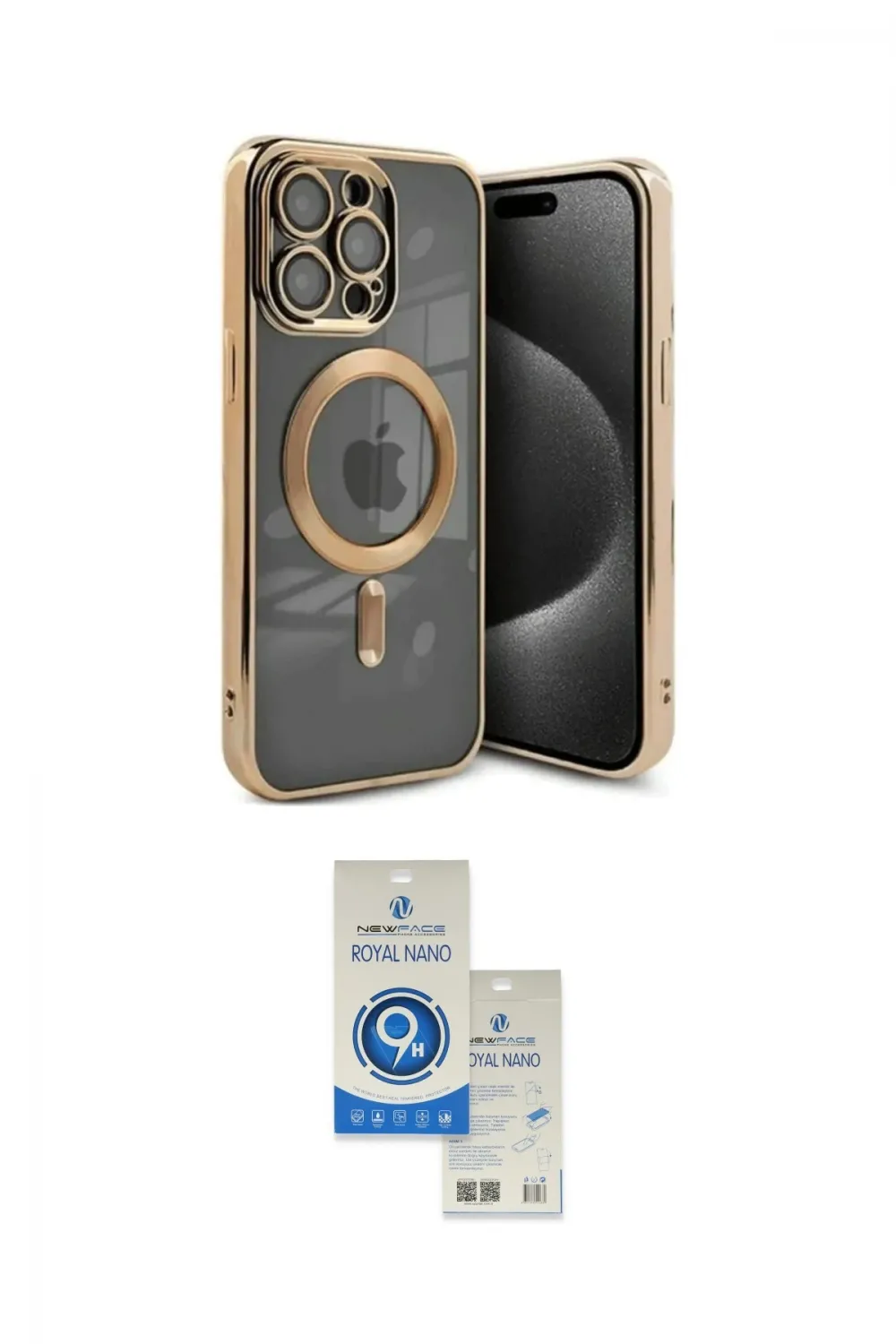 ieg™ iPhone 15 Pro Kılıf Nova Işık Özel Seri - Şeffaf Royal Nano Ekran Koruyucu