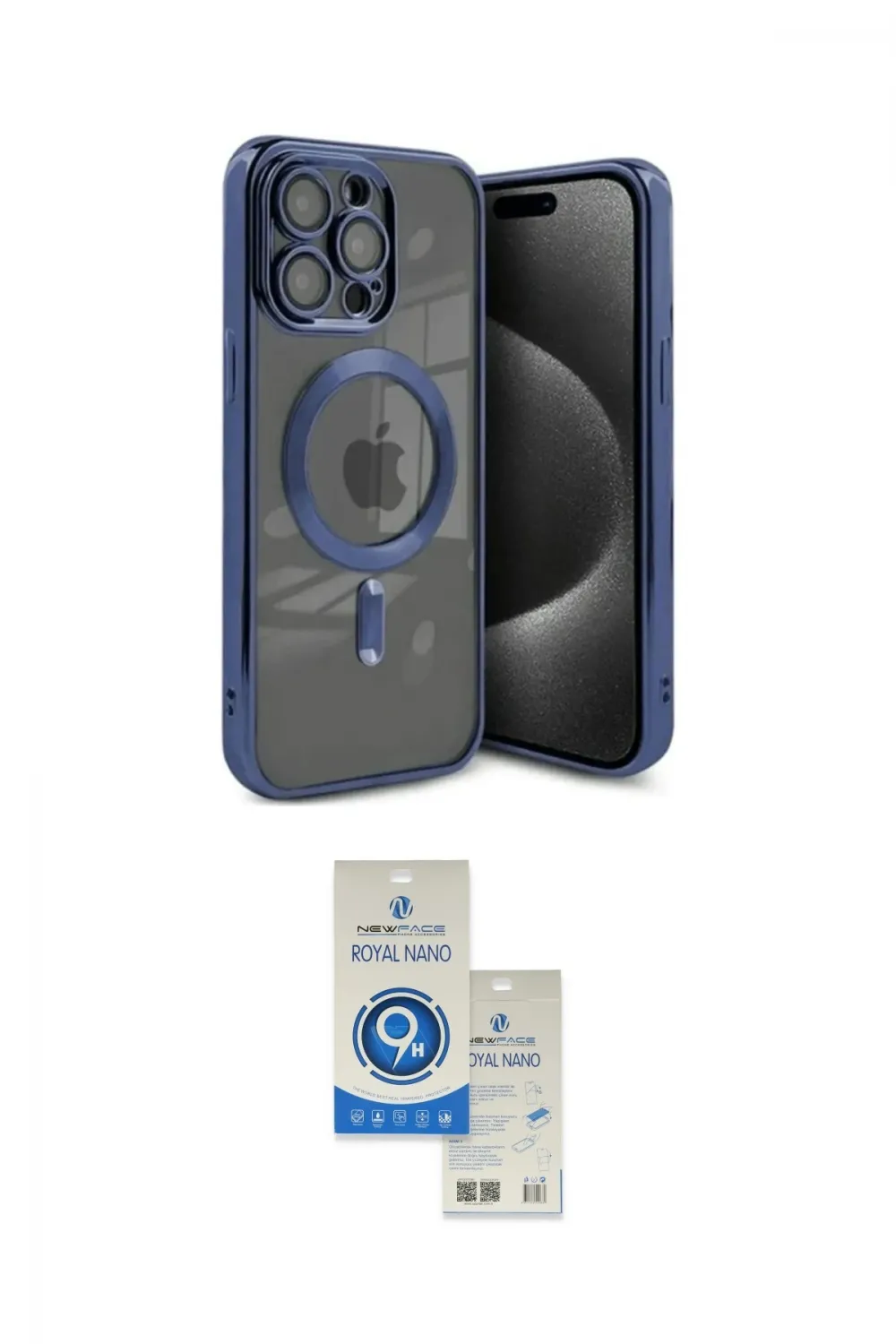 ieg™ iPhone 15 Pro Kılıf Nova Işık Özel Seri - Şeffaf Royal Nano Ekran Koruyucu