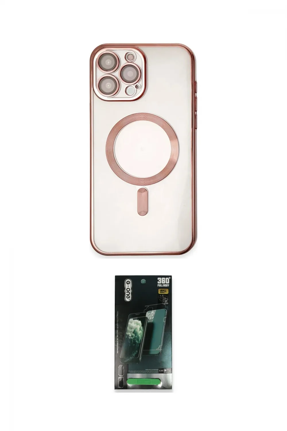 ieg™ iPhone 15 Pro Kılıf Nova Işık Özel Seri - Siyah 360 Mat Full Body Arka Koruyucu