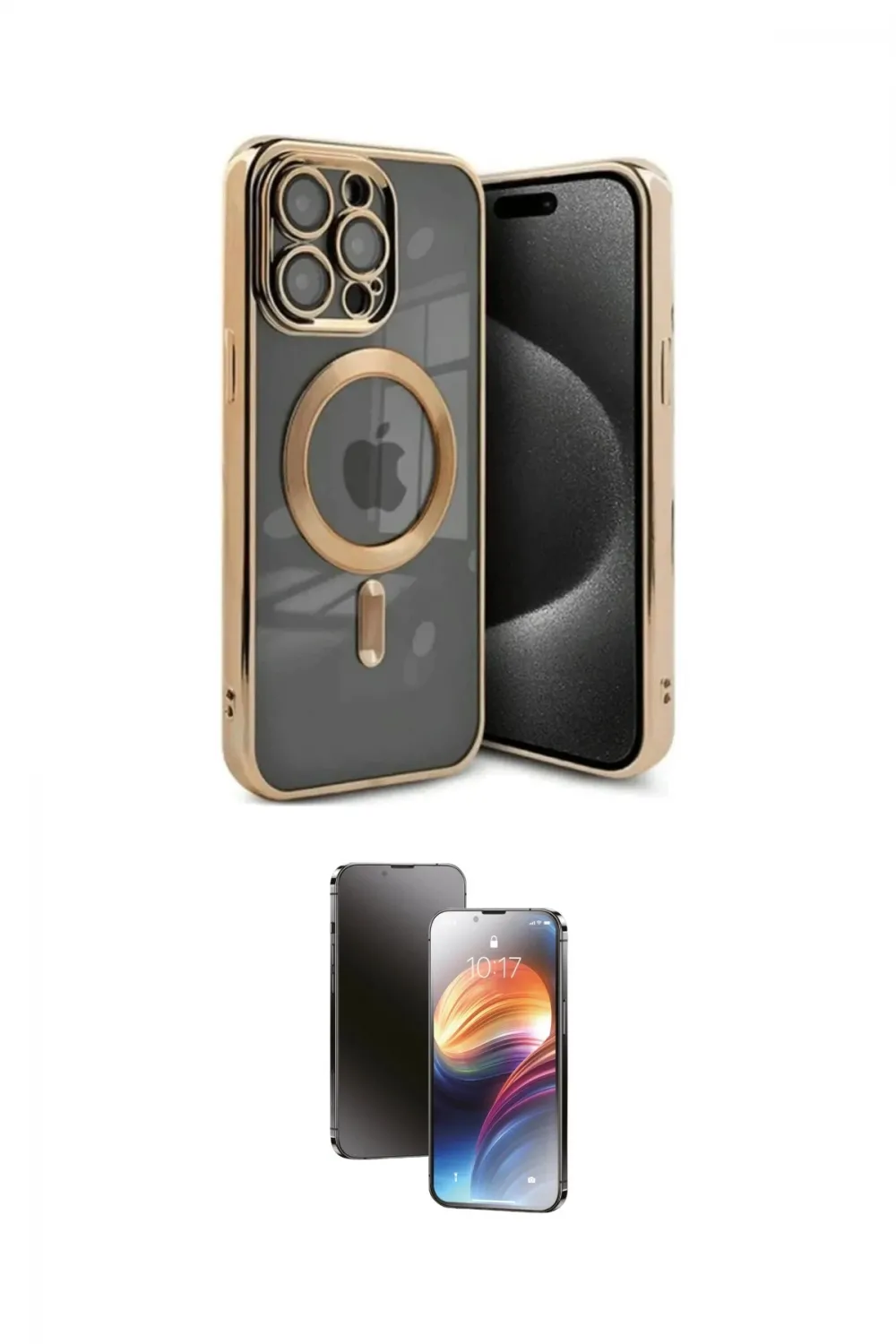 ieg™ iPhone 15 Pro Kılıf Nova Işık Özel Seri - Siyah 3D Antistatik Mat Seramik Nano Ekran Koruyucu