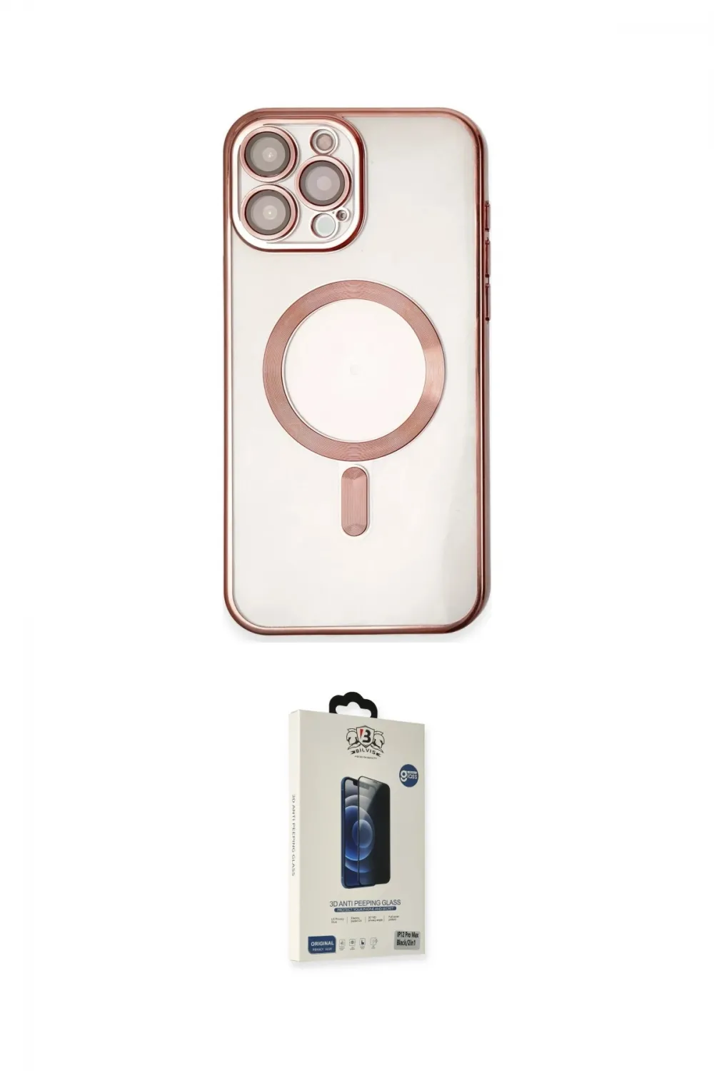 ieg™ iPhone 15 Pro Kılıf Nova Işık Özel Seri - Siyah Bilvis Hayalet Cam Ekran Koruyucu