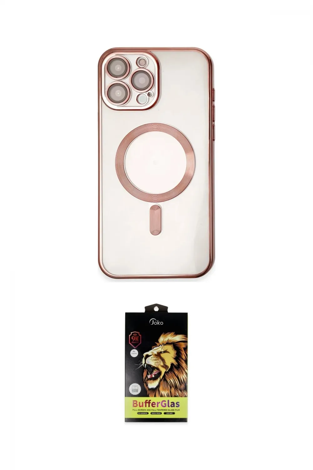ieg™ iPhone 15 Pro Kılıf Nova Işık Özel Seri - Siyah Buffer Cam Ekran Koruyucu