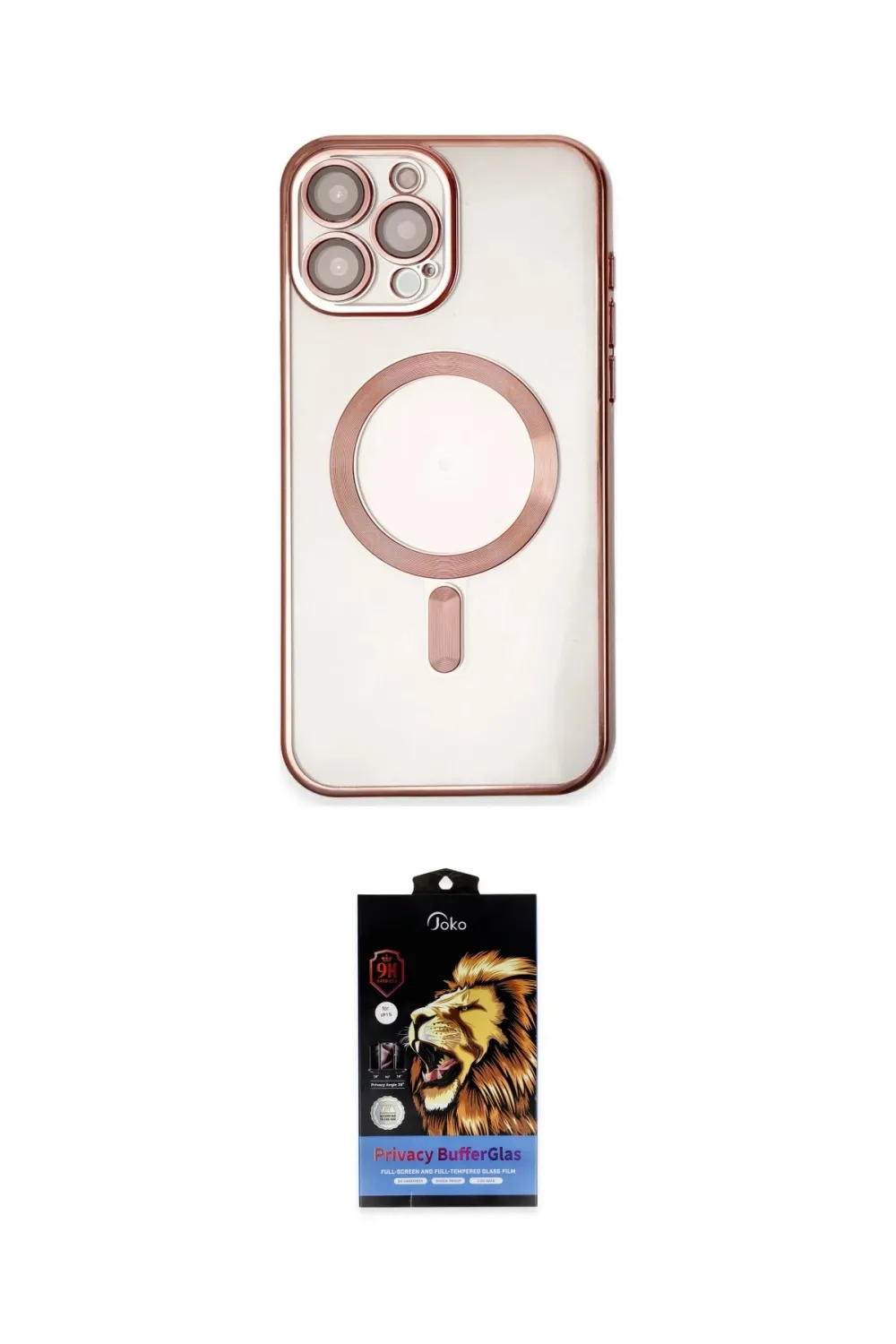 ieg™ iPhone 15 Pro Kılıf Nova Işık Özel Seri - Siyah Buffer Hayalet Cam Ekran Koruyucu