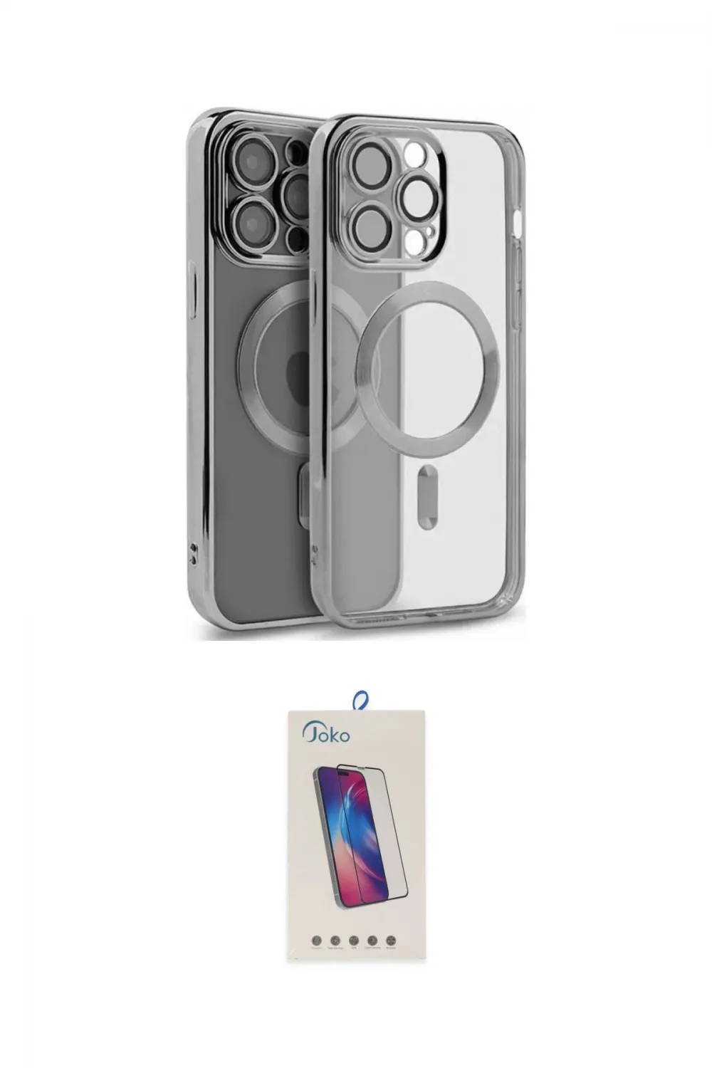 ieg™ iPhone 15 Pro Kılıf Nova Işık Özel Seri - Siyah Joko 5D Cam