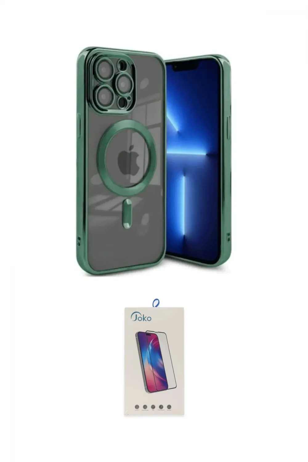 ieg™ iPhone 15 Pro Kılıf Nova Işık Özel Seri - Siyah Joko 5D Cam