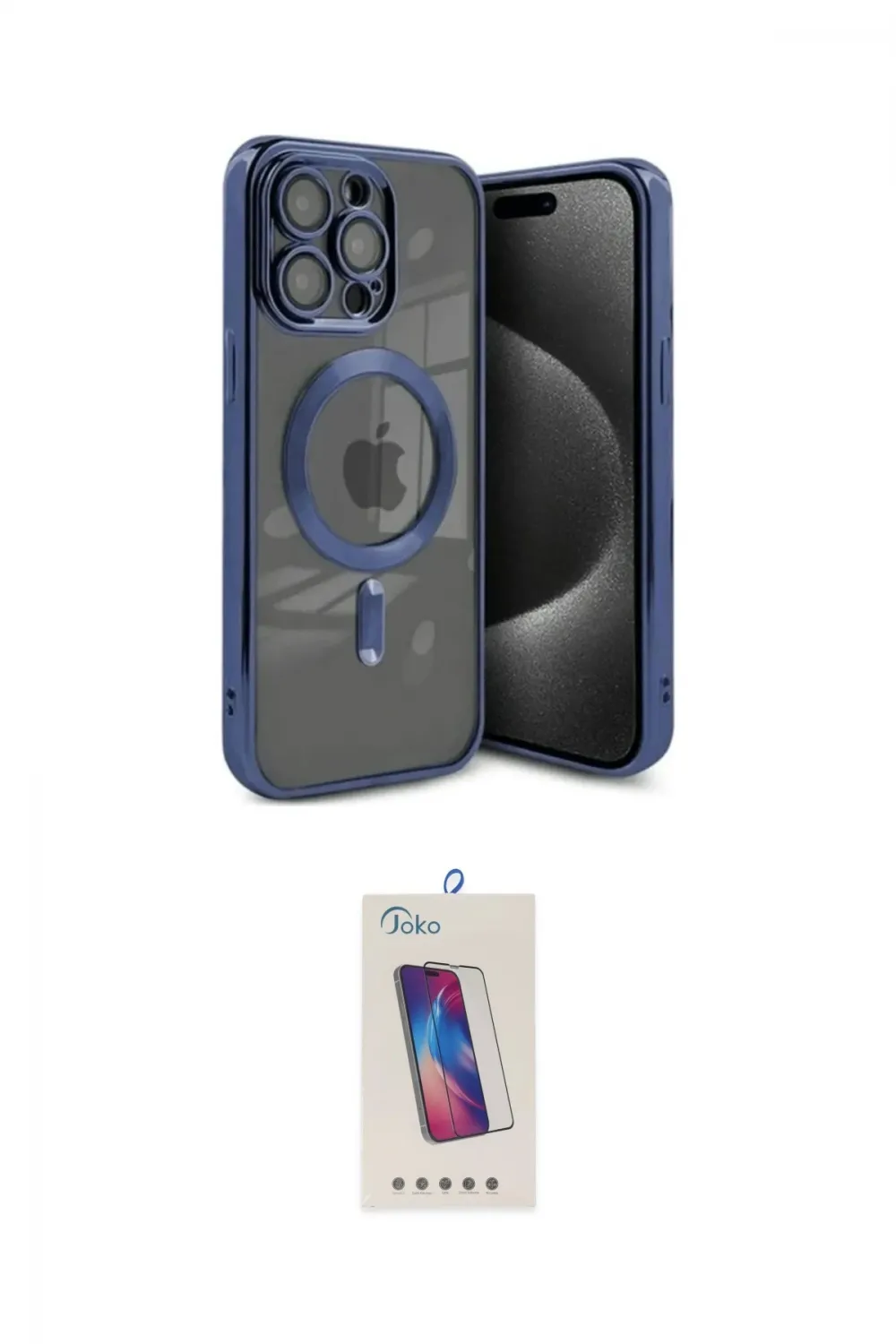 ieg™ iPhone 15 Pro Kılıf Nova Işık Özel Seri - Siyah Joko 5D Cam