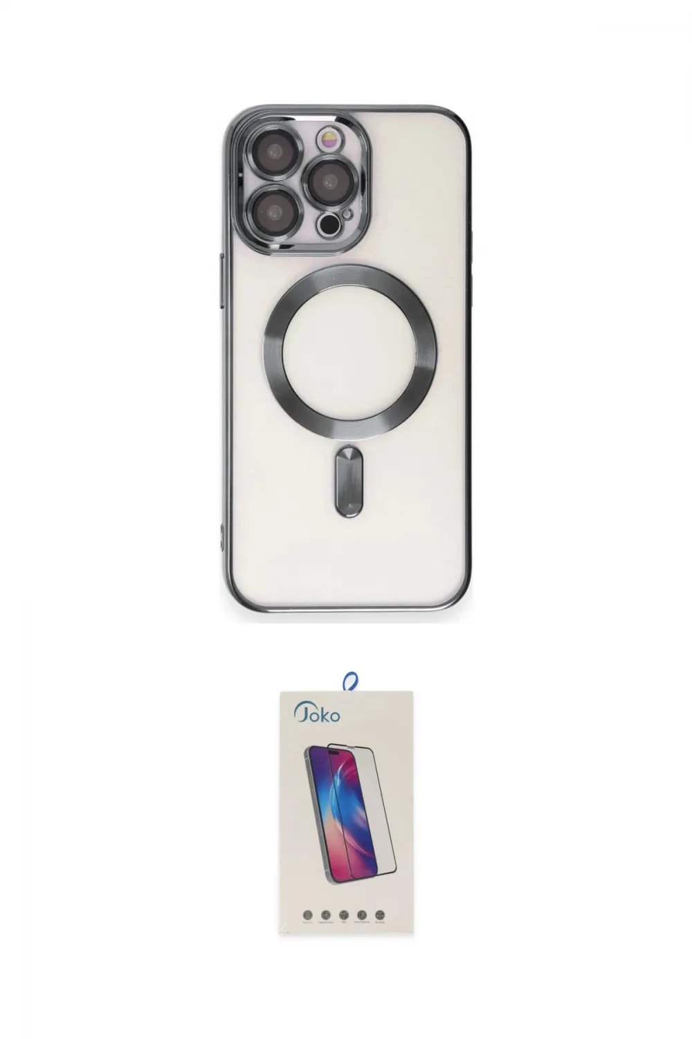 ieg™ iPhone 15 Pro Kılıf Nova Işık Özel Seri - Siyah Joko 5D Cam