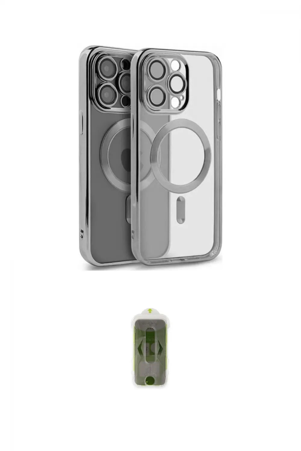 ieg™ iPhone 15 Pro Kılıf Nova Işık Özel Seri - Siyah Joko Magic 5D Hayalet Cam