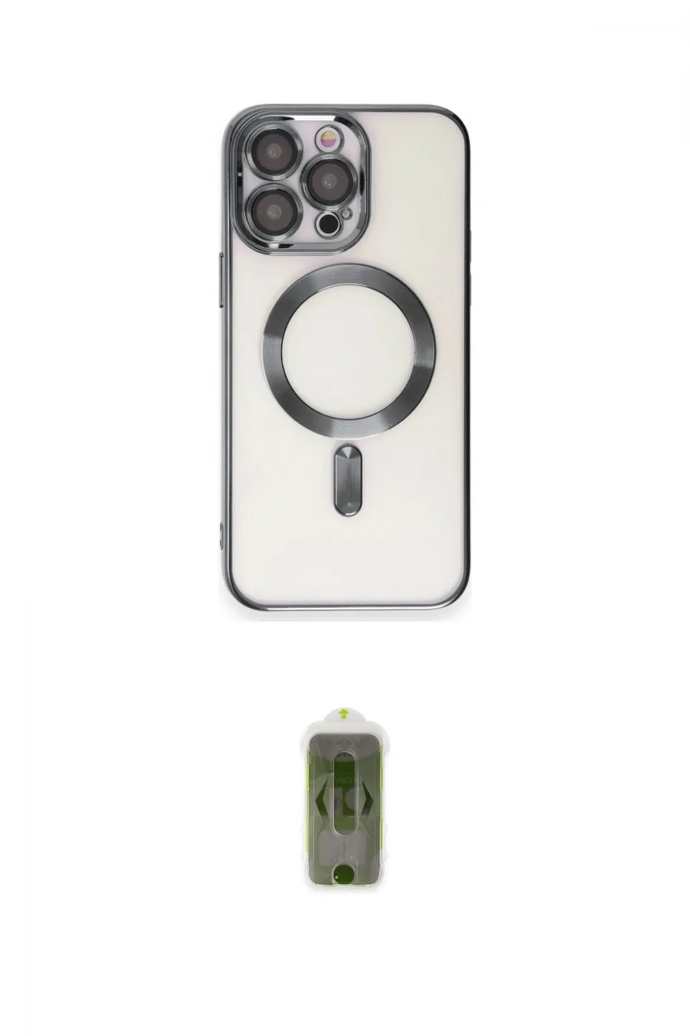 ieg™ iPhone 15 Pro Kılıf Nova Işık Özel Seri - Siyah Joko Magic 5D Hayalet Cam