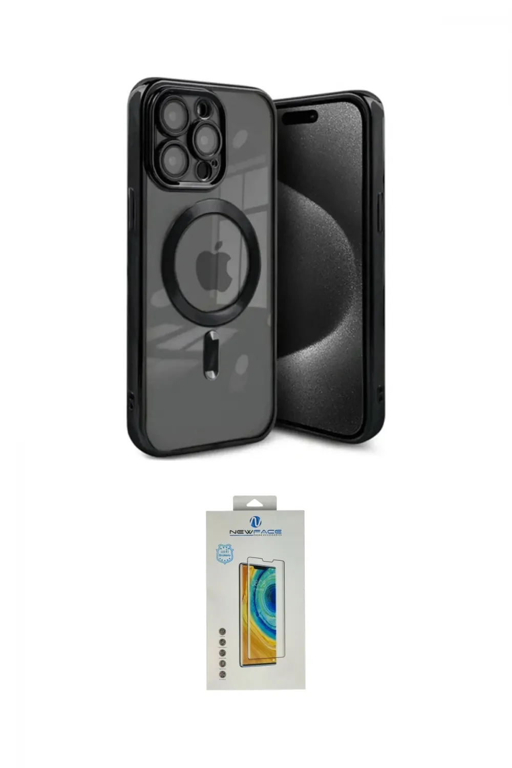 ieg™ iPhone 15 Pro Kılıf Nova Işık Özel Seri - Siyah Polymer Nano Ekran Koruyucu