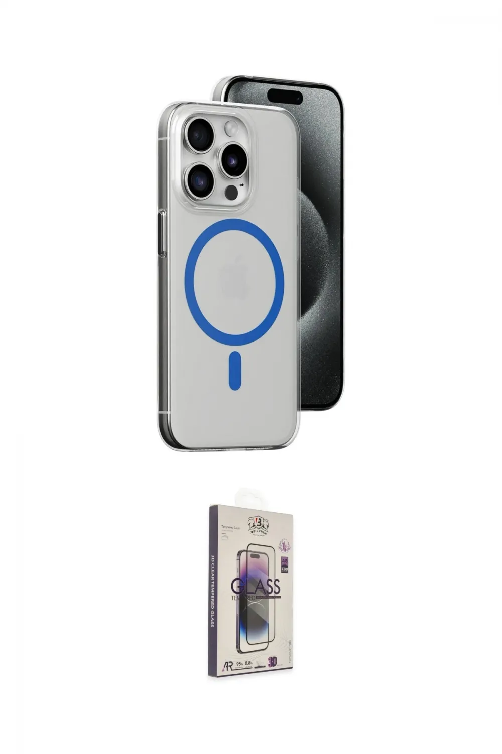 ieg™ iPhone 15 Pro Kılıf Odak Form Özel Seri - Siyah Bilvis 3D Cam Ekran Koruyucu