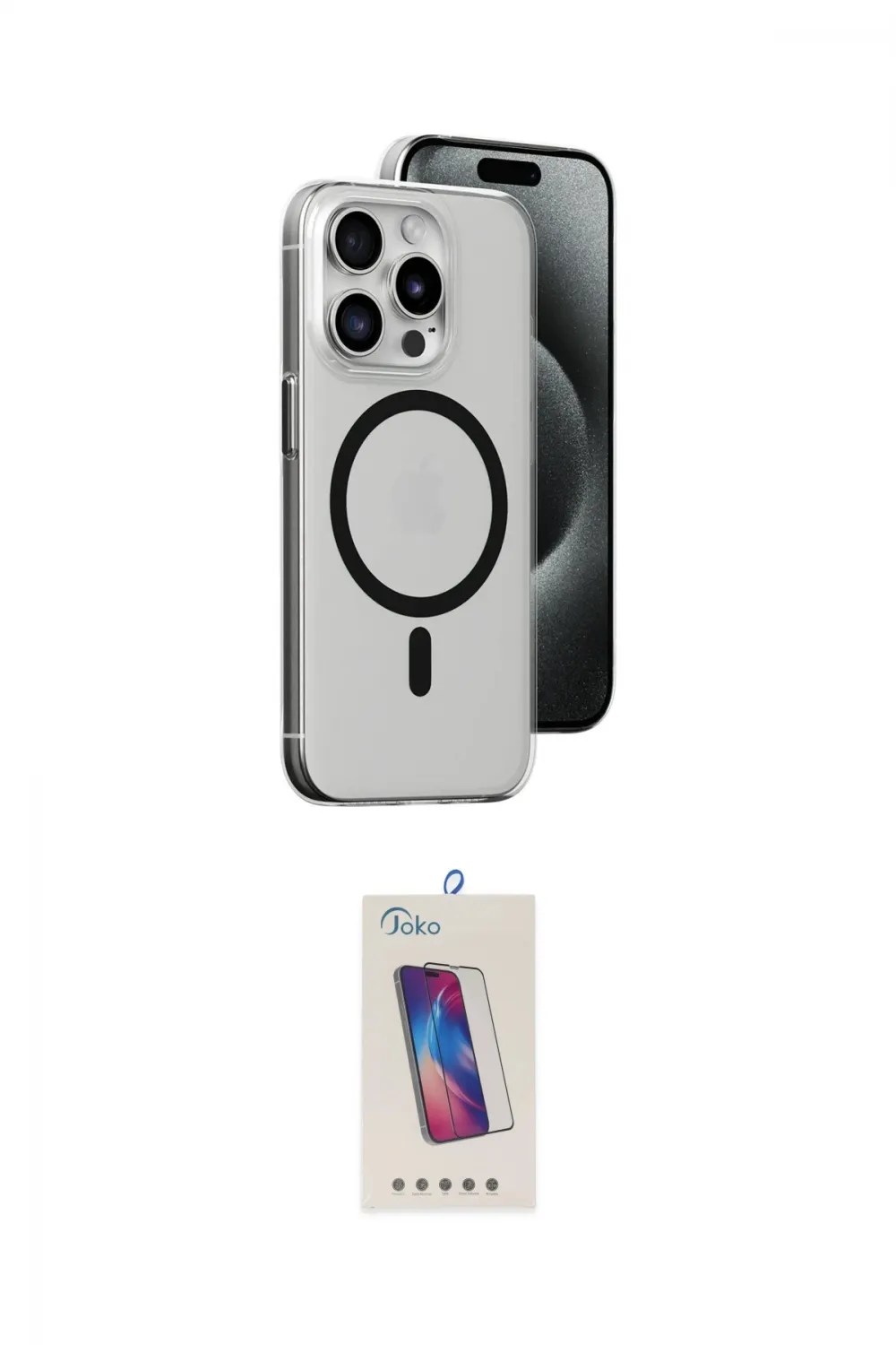 ieg™ iPhone 15 Pro Kılıf Odak Form Özel Seri - Siyah Joko 5D Cam