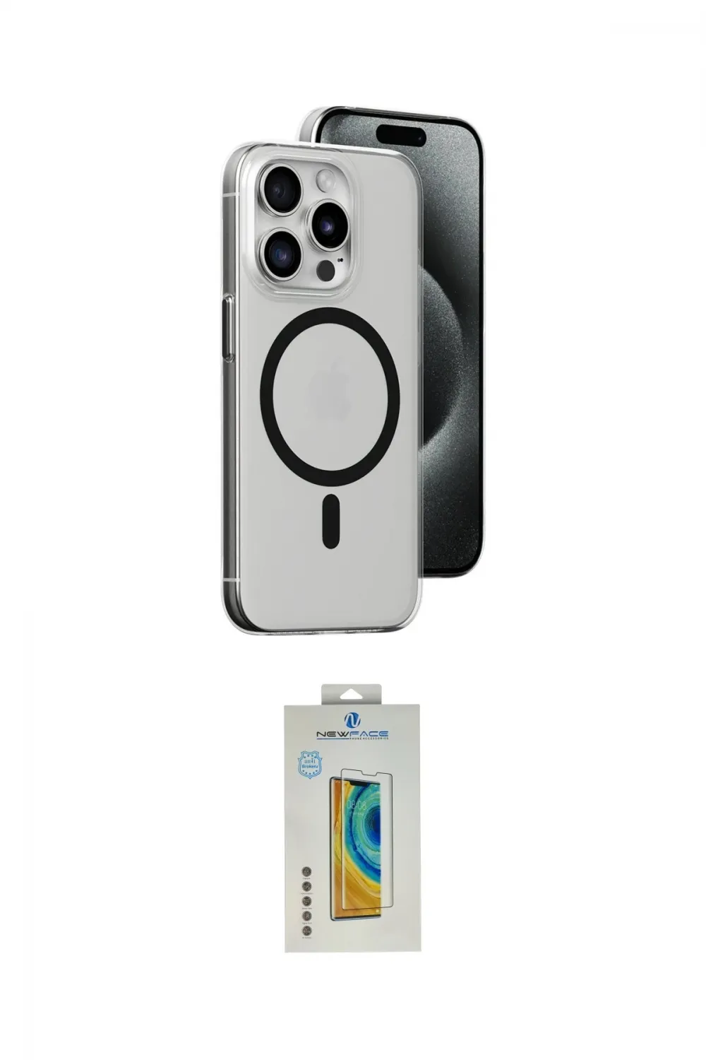 ieg™ iPhone 15 Pro Kılıf Odak Form Özel Seri - Siyah Polymer Nano Ekran Koruyucu