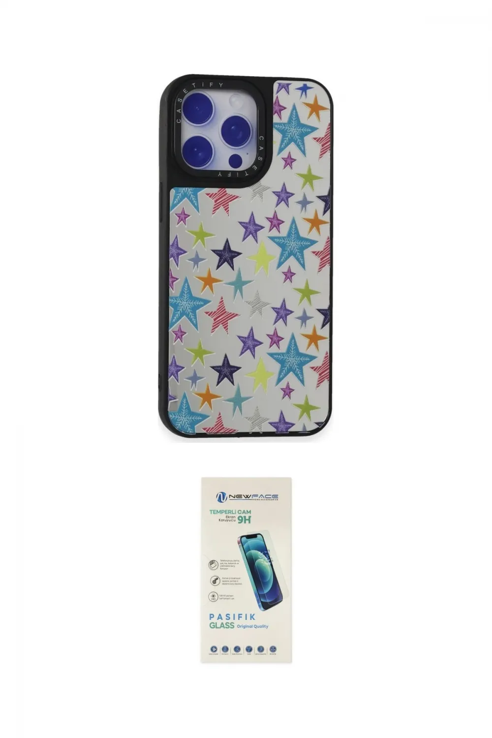 ieg™ iPhone 15 Pro Kılıf Odak Klasik Serisi - Şeffaf Pasifik Cam Ekran Koruyucu