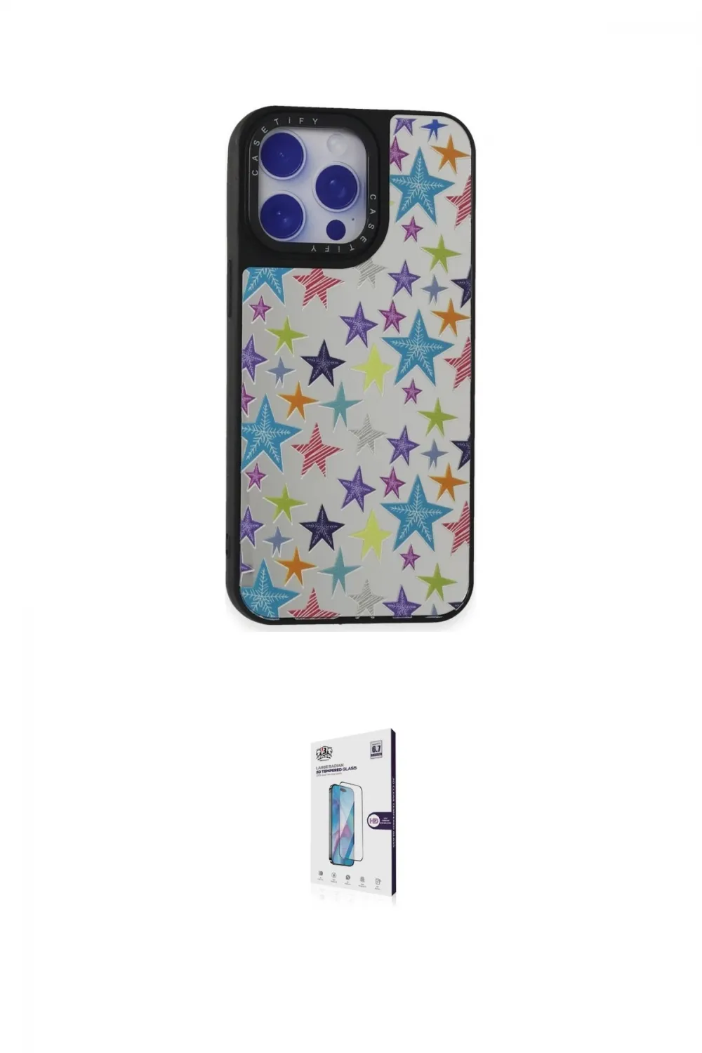 ieg™ iPhone 15 Pro Kılıf Odak Klasik Serisi - Siyah Bilvis 0.18mm Plus Cam Ekran Koruyucu