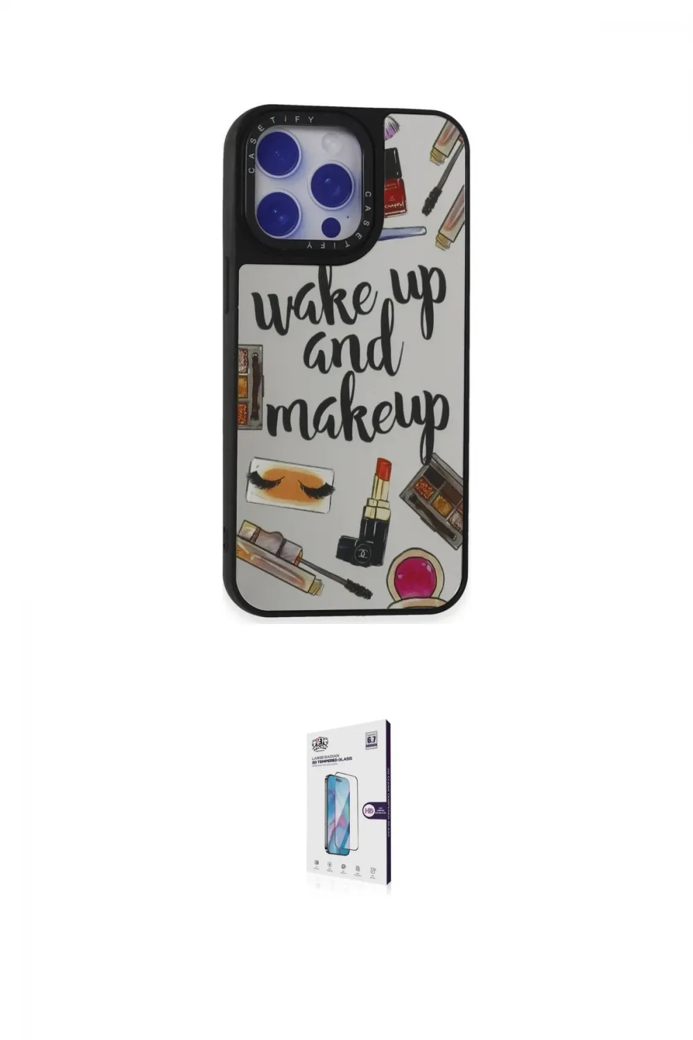 ieg™ iPhone 15 Pro Kılıf Odak Klasik Serisi - Siyah Bilvis 0.18mm Plus Cam Ekran Koruyucu