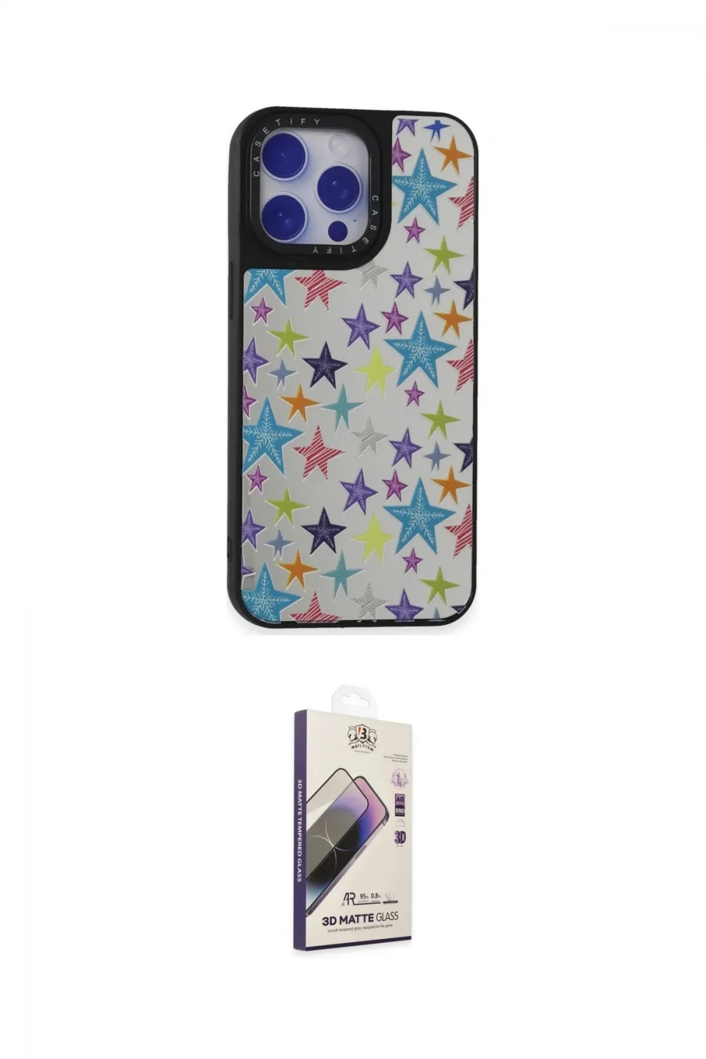 ieg™ iPhone 15 Pro Kılıf Odak Klasik Serisi - Siyah Bilvis 3D Mat Cam Ekran Koruyucu