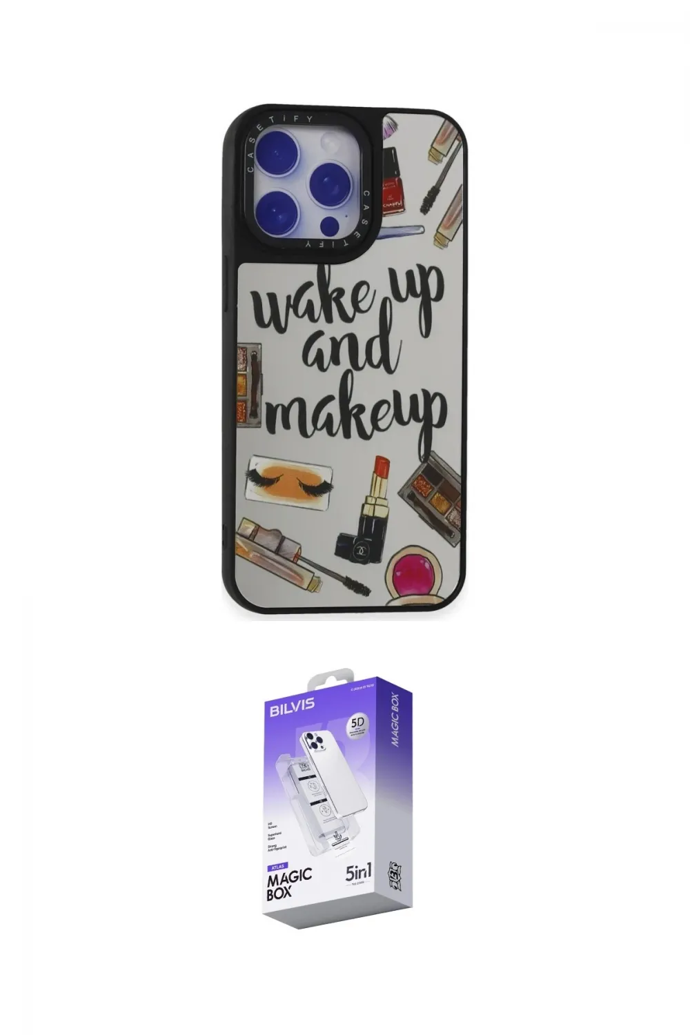 ieg™ iPhone 15 Pro Kılıf Odak Klasik Serisi - Siyah Bilvis 5in1 3D Magic Cam Ekran Koruyucu