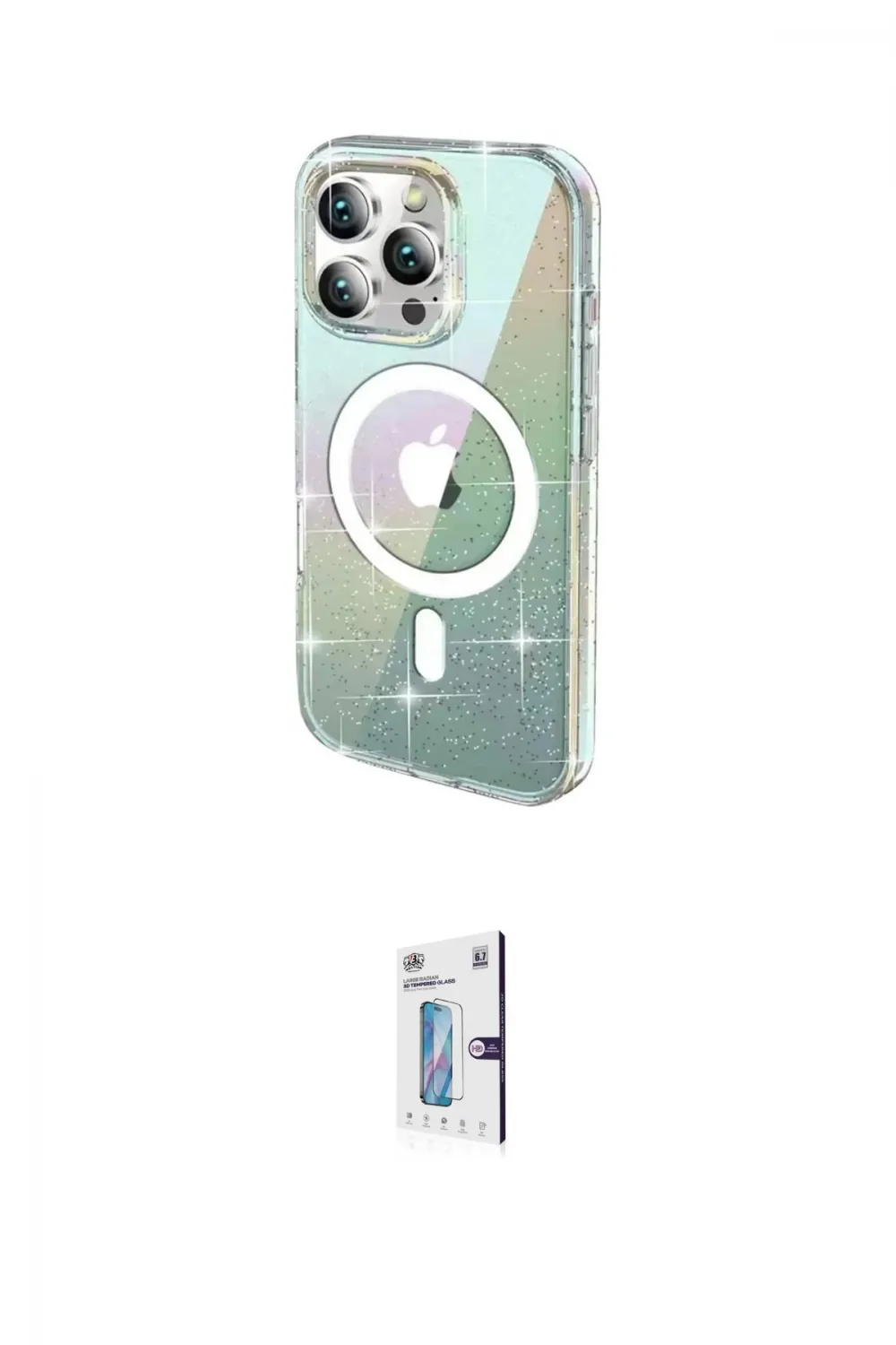 ieg™ iPhone 15 Pro Kılıf Odak Modern Serisi - Siyah Bilvis 0.18mm Plus Cam Ekran Koruyucu