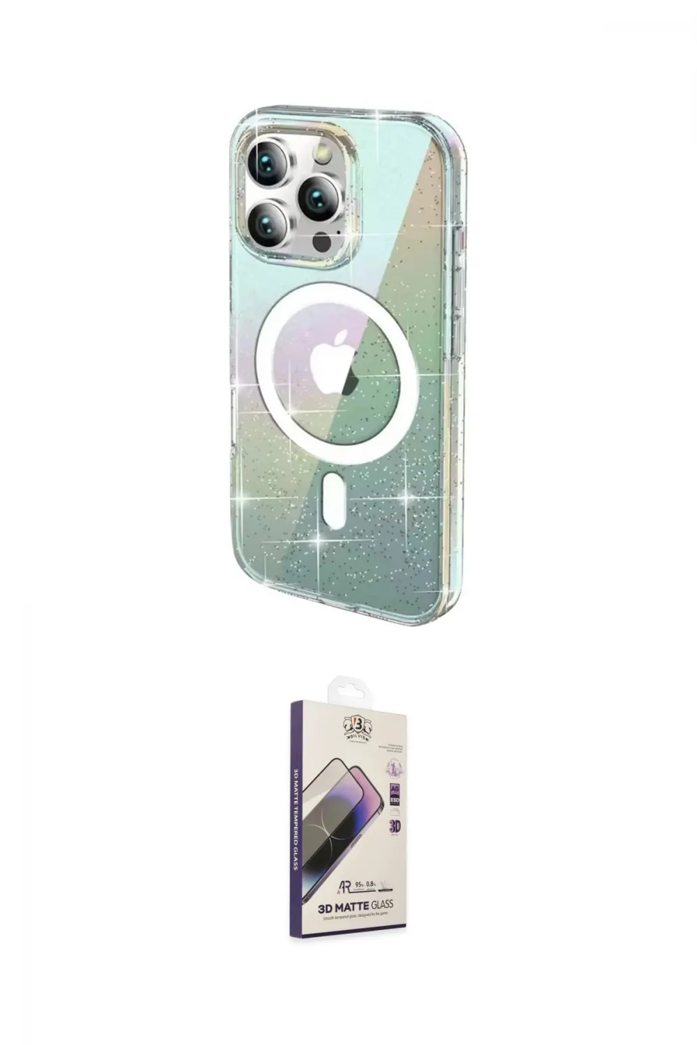 ieg™ iPhone 15 Pro Kılıf Odak Modern Serisi - Siyah Bilvis 3D Mat Cam Ekran Koruyucu